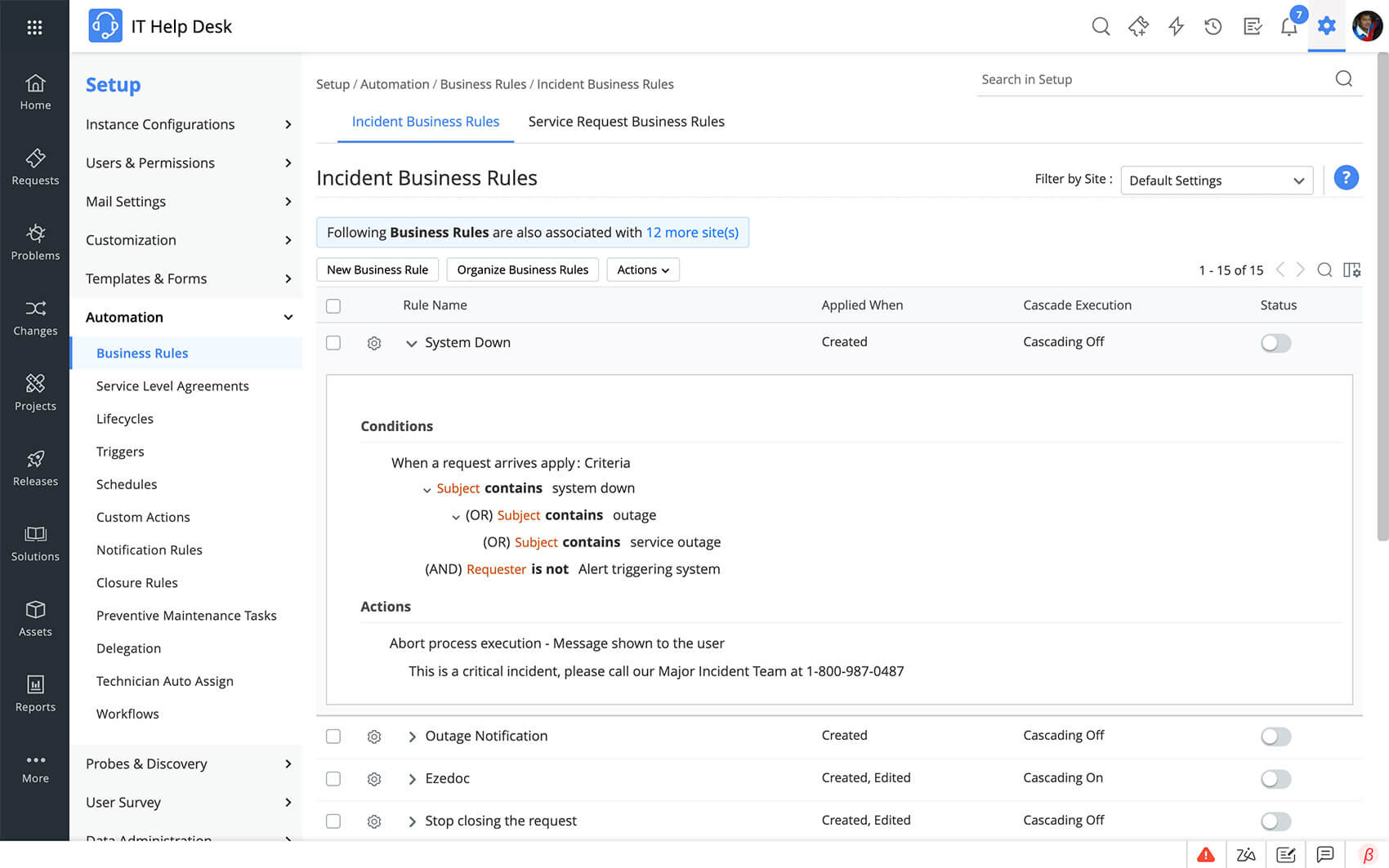 Business rule automation for city Government Automate ITSM processes in Government sectors